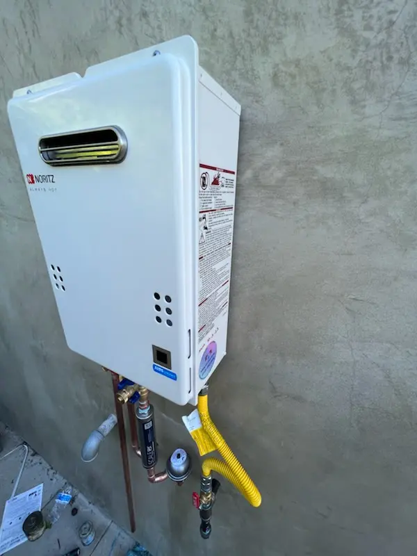 Tankless water heater installation for Brook Farm homes